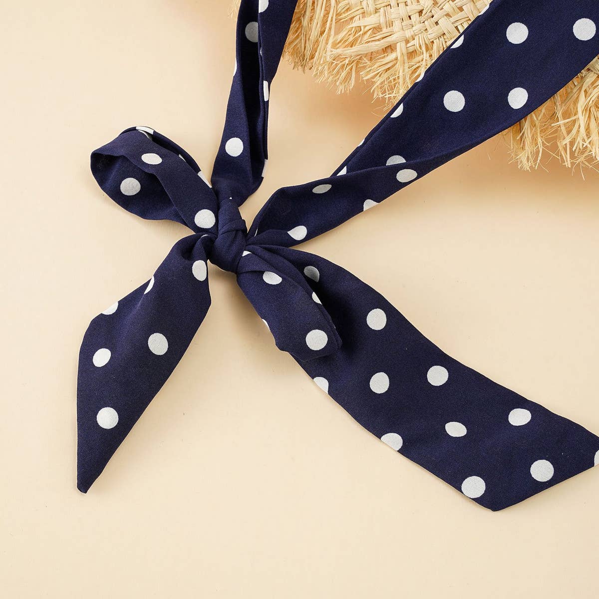 BOW LACE HOLLOW STRAW HAT_CWAH1430