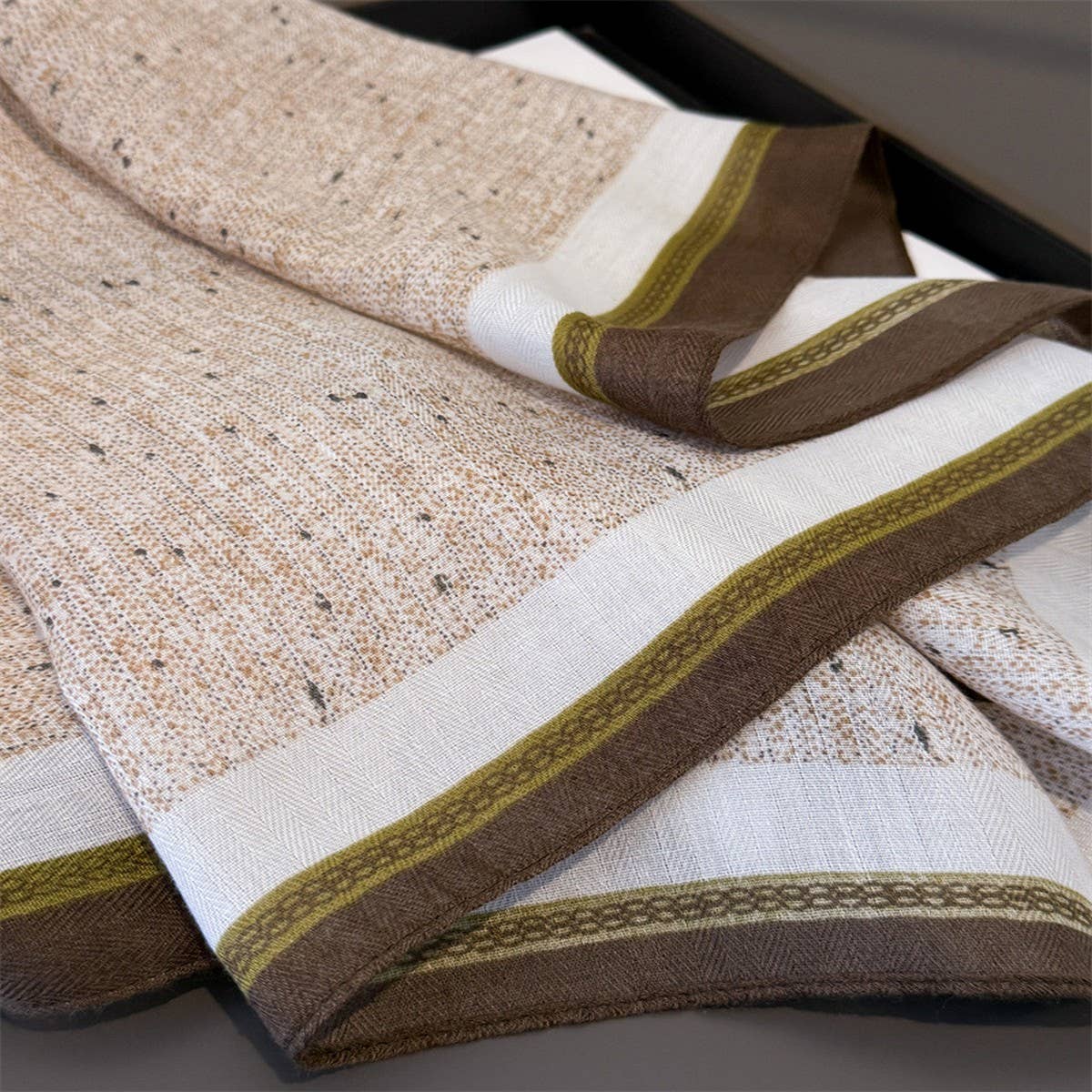 Fresh Herringbone Textured Satin Scarf_Cwasc03314