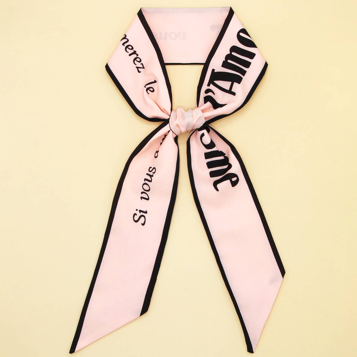 FLORAL LETTER SKINNY TWILLY SCARF FOR HAIR BAG _CWASC0063