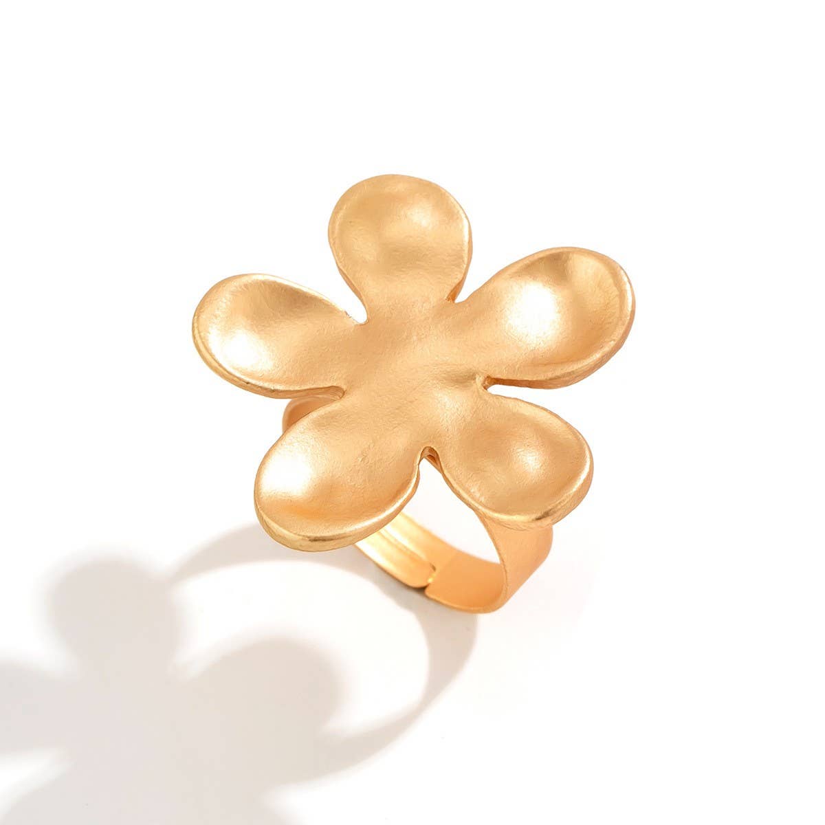 MINIMALIST ELASTIC ADJUSTMENT FLOWER ALLOY RING_CWMM3228