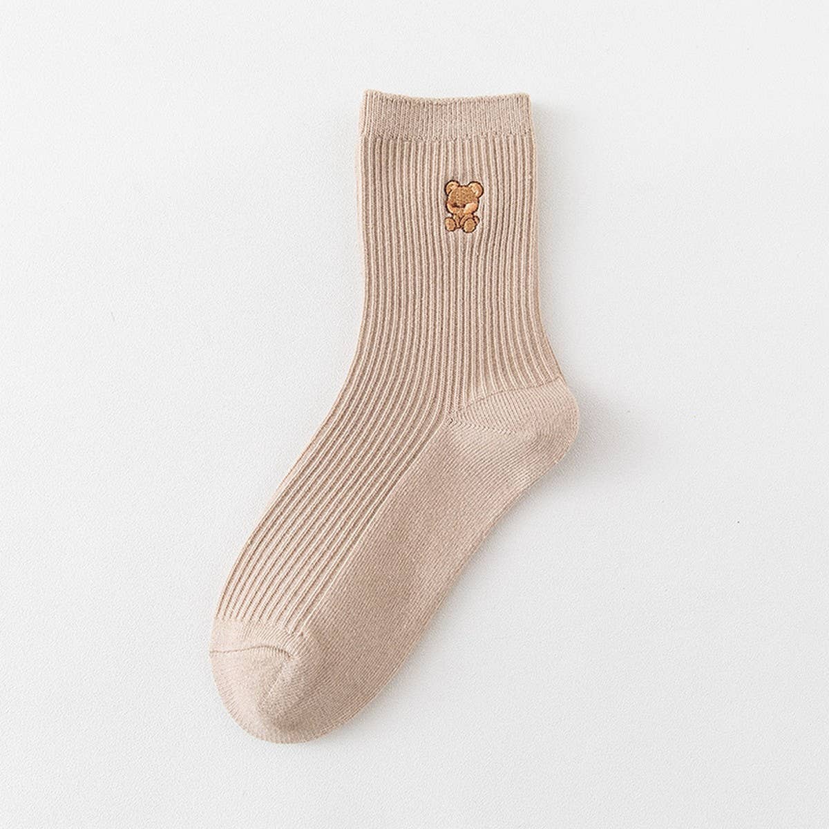 EMBROIDERED BEAR CUTE WOMENS SOCKS_CWMS1114