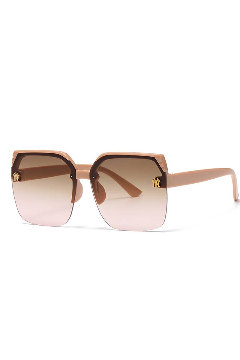 NY LOGO HALF FRAMELESS FASHION SUNGLASSES_CWASG0073