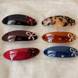 Acetate Bow Oval Spring Hair Clip Elegant_Cwaha07974