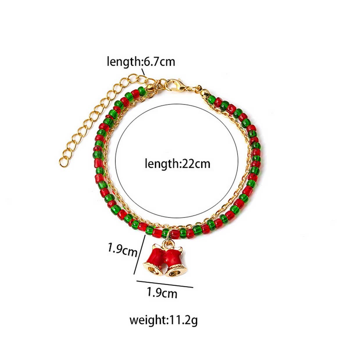 CHRISTMAS COLORBLOCK HANDMADE BEADED BRACELET_CWAJE1858