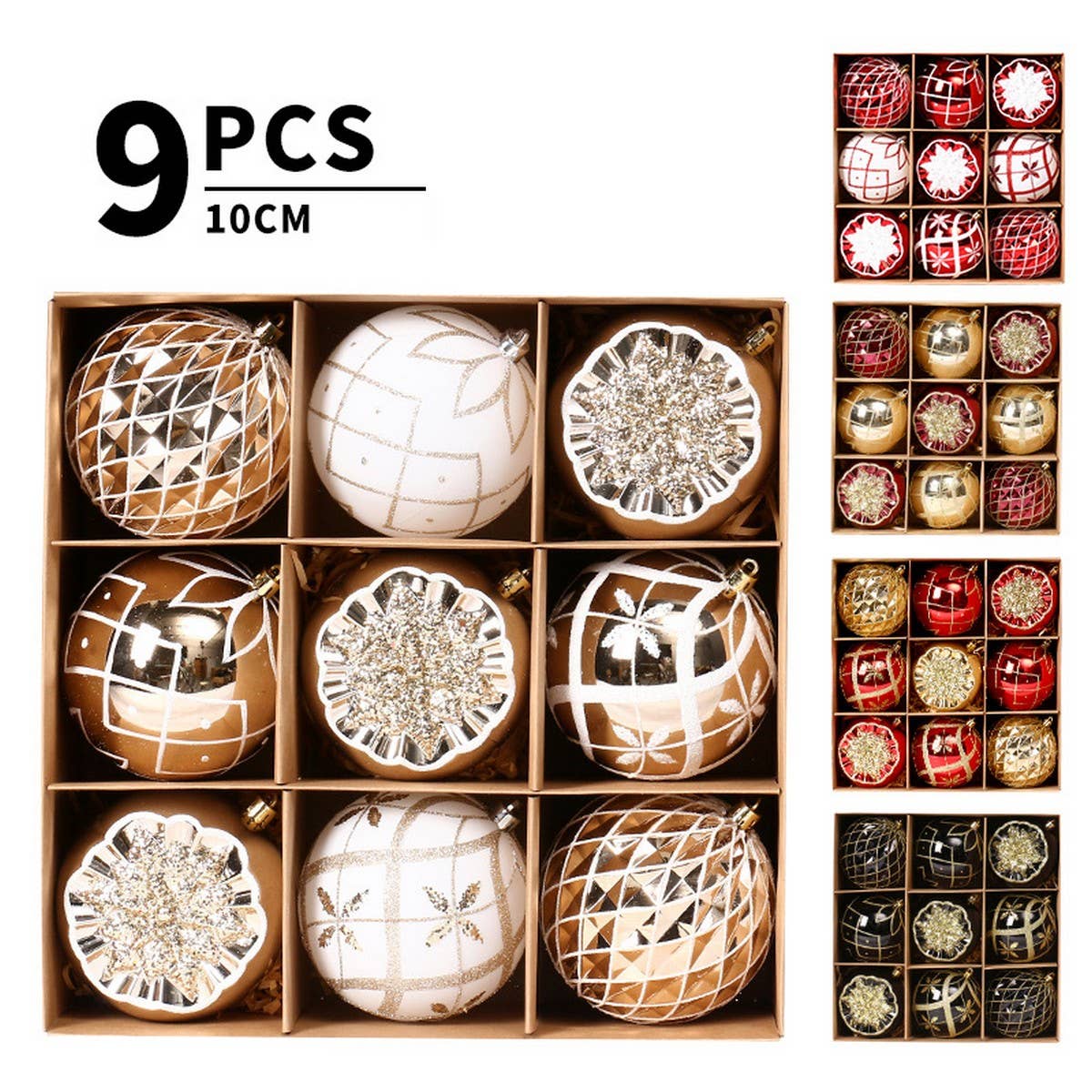CHRISTMAS ORNAMENTS 10CM PAINTED BALL SET DECOR_CWMM9890
