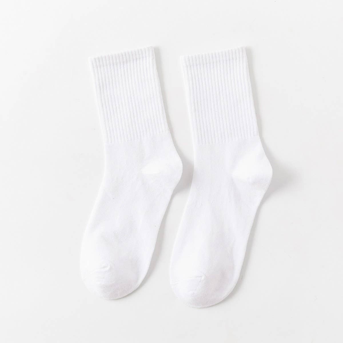 Versatile Solid Color Casual Mid-Calf Socks_Cwms0905