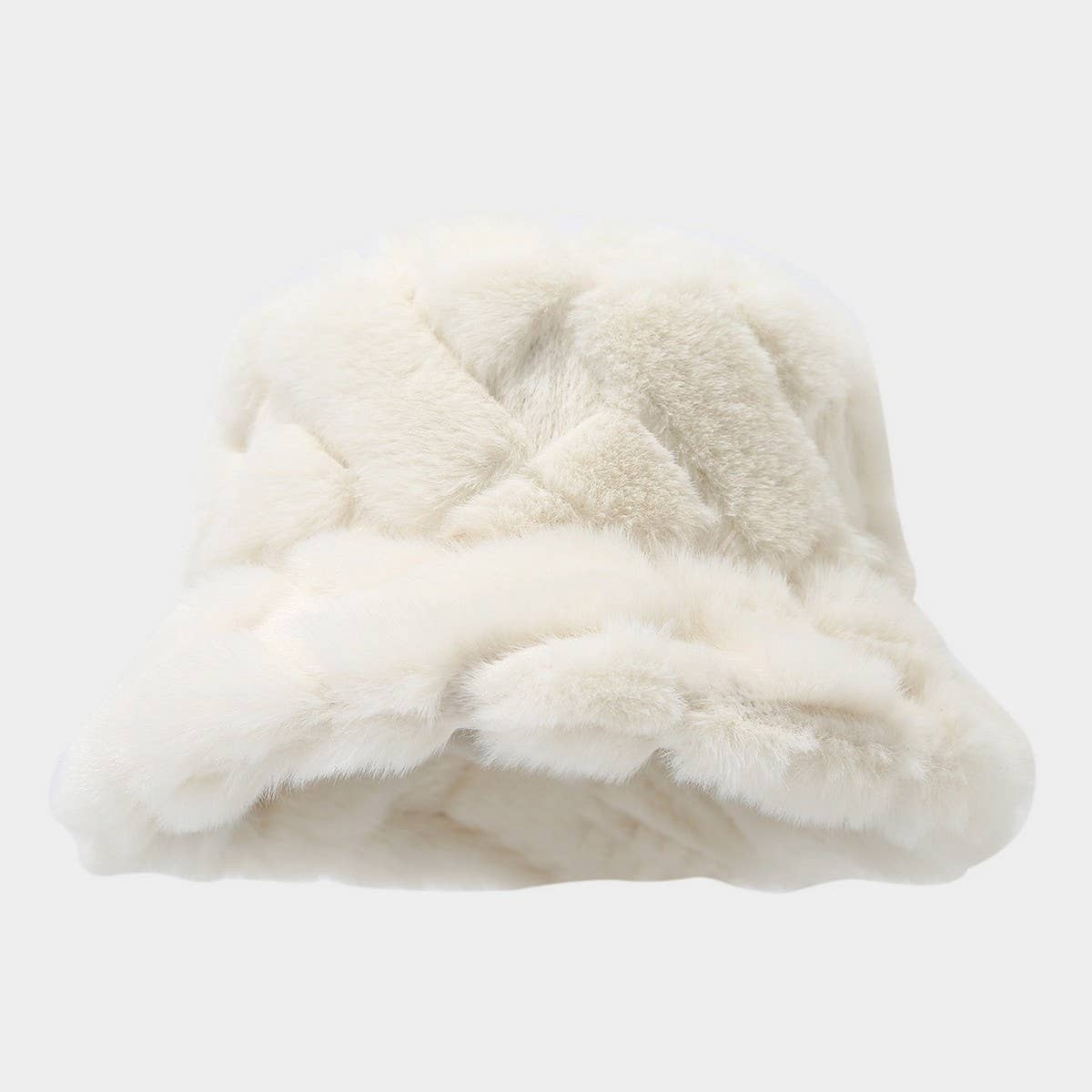 Faux Rabbit Plush Bucket Hat Women Winter_Cwah04622