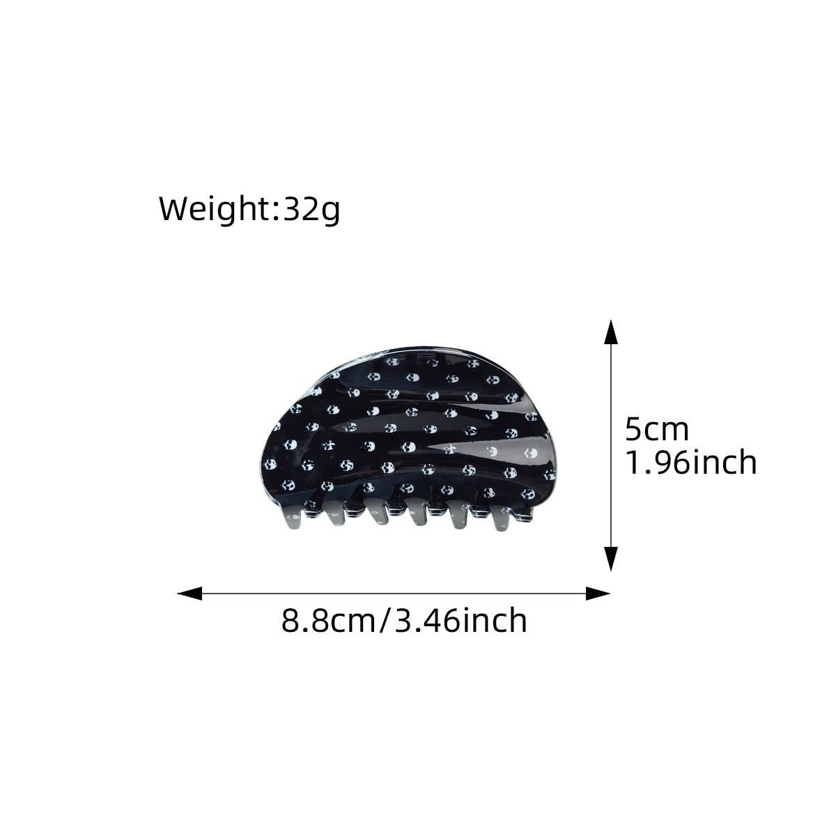 HALF CIRCLE PUMPKIN SPIDER WEB SKULL HAIR CLIP_CWAHA1442