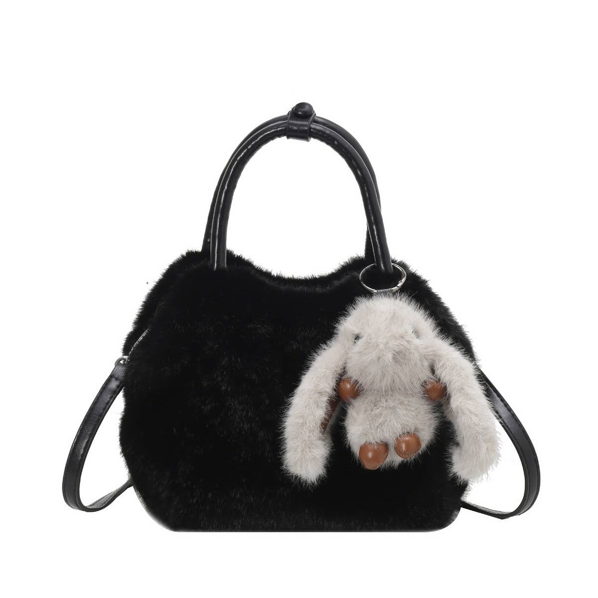 FAUX RABBIT FUR FLUFFY HANDBAG WOMEN SHOULDER BAG_CUAB00570