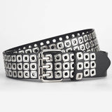 Liuding Hollow Air Eye Punk Style Pu Belt