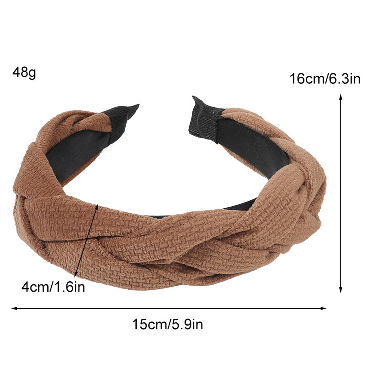 4PCS COLOR BLOCK WEAVE DETAIL HEADBAND_CWAHA0236
