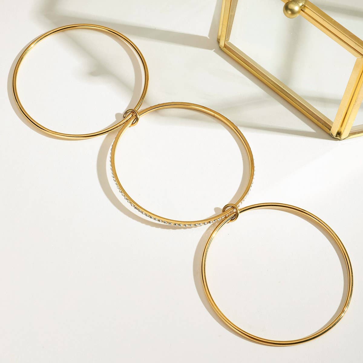 LUXURY 18K GOLD MULTI LAYER ZIRCON TITANIUM CUFF_CWAJE4833