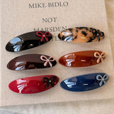 Acetate Bow Oval Spring Hair Clip Elegant_Cwaha07974