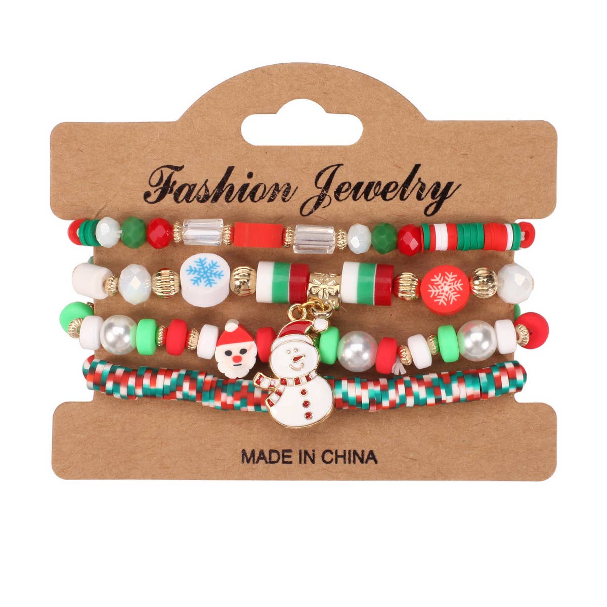 CHRISTMAS SNOWMAN BEADED BRACELET_CWAJE2209