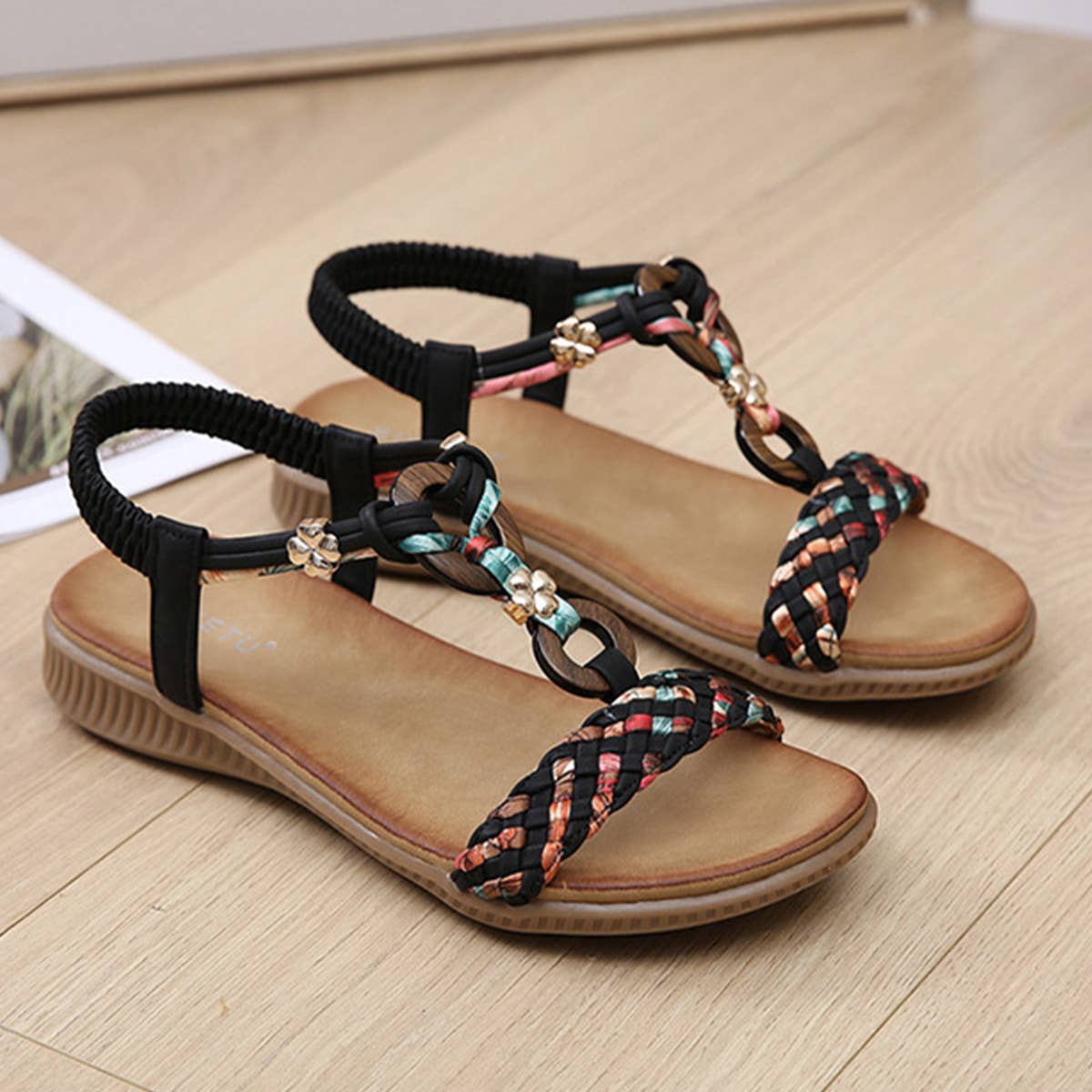 Bohemian Retro Styl Thick Sole Flat Sandals_Cwshs0521