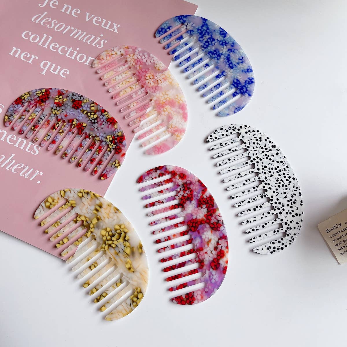 RETRO COLORFUL SPOTTED PATTERN COMB_CWMM1089