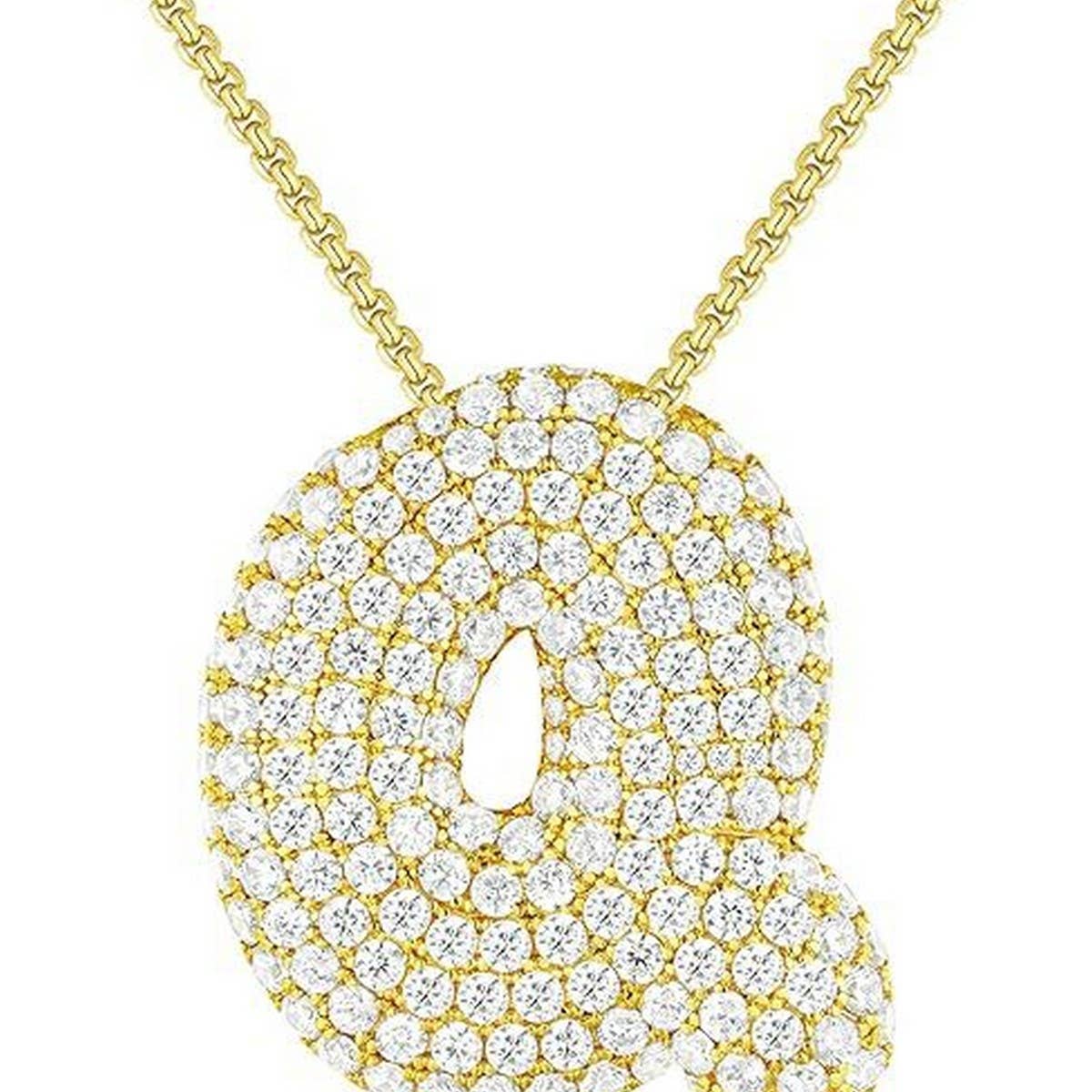 26 LETTERS NECKLACE COPPER ZIRCONIA PENDANT_CWMM5864