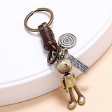 MOVABLE CARTOON ROBOT LEATHER KEYCHAIN_CWMM4709