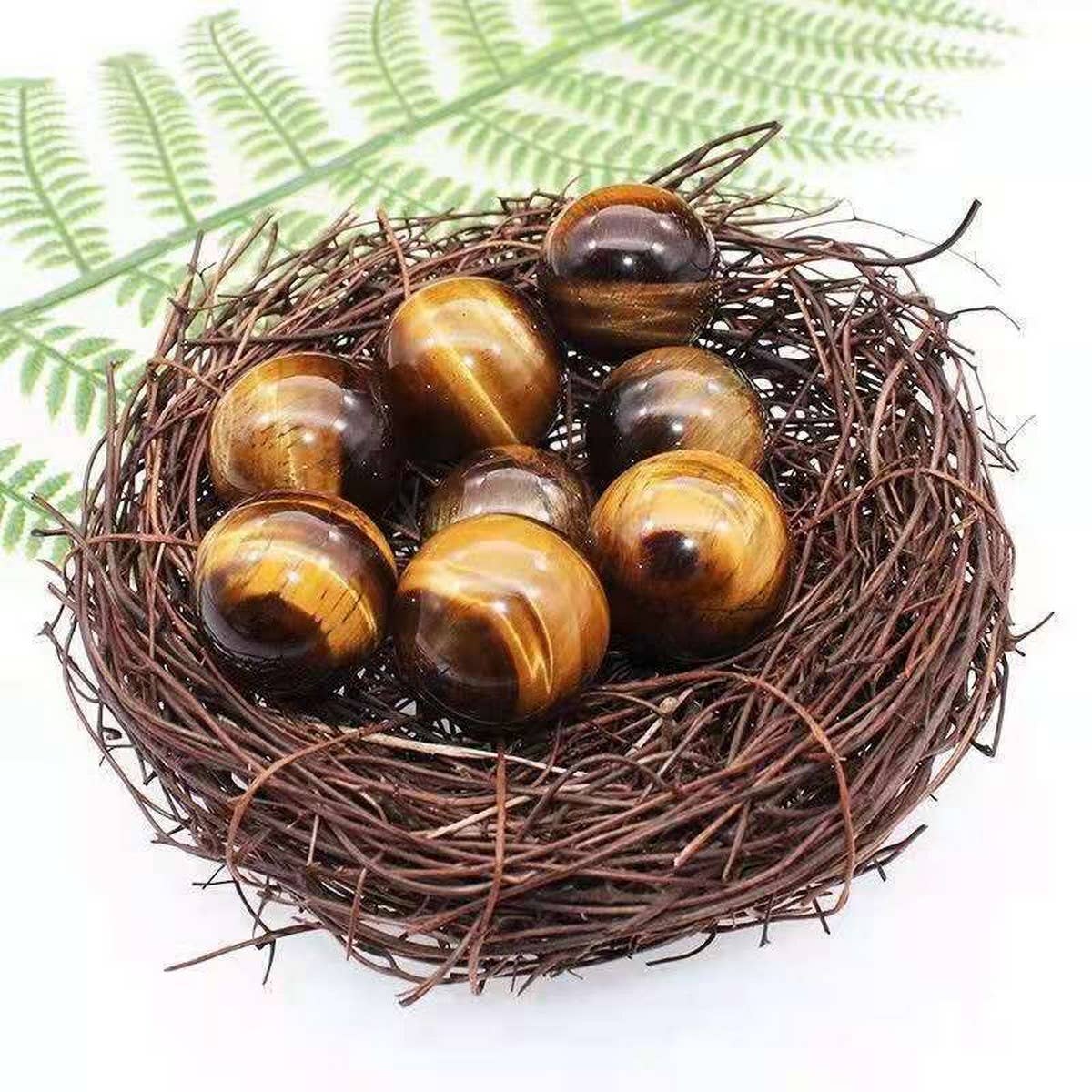 NATURAL TIGER EYE CRYSTAL BALL SET_CWMM8129