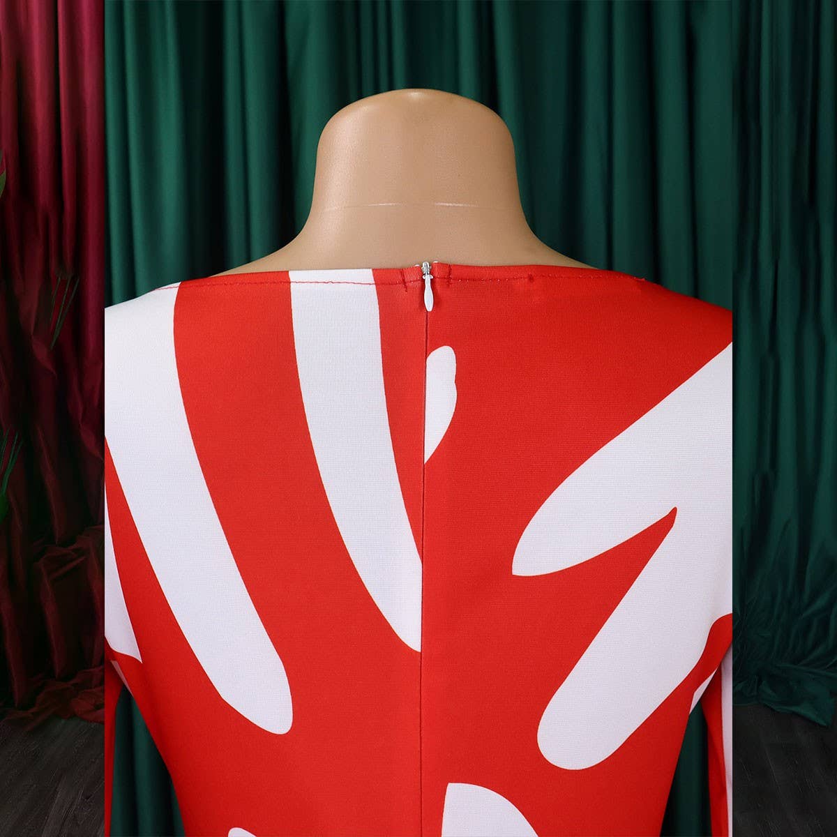 FASHIONABLE PRINTED LACE UP OVERSIZED DRESS_CWDMD3696