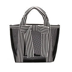 PORTABLE BOW LARGE CAPACITY MESH COSMETIC BAG_CWAB4456