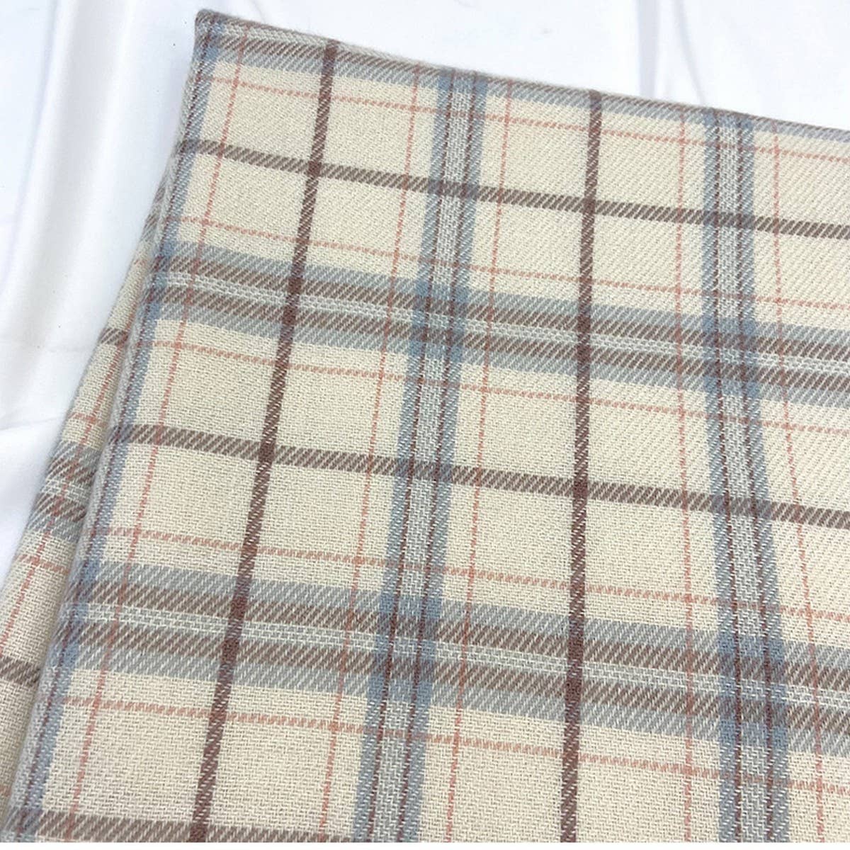 PLAID FAUX CASHMERE SCARF COZY FRINGE WINTER WRAP_CWASC1459