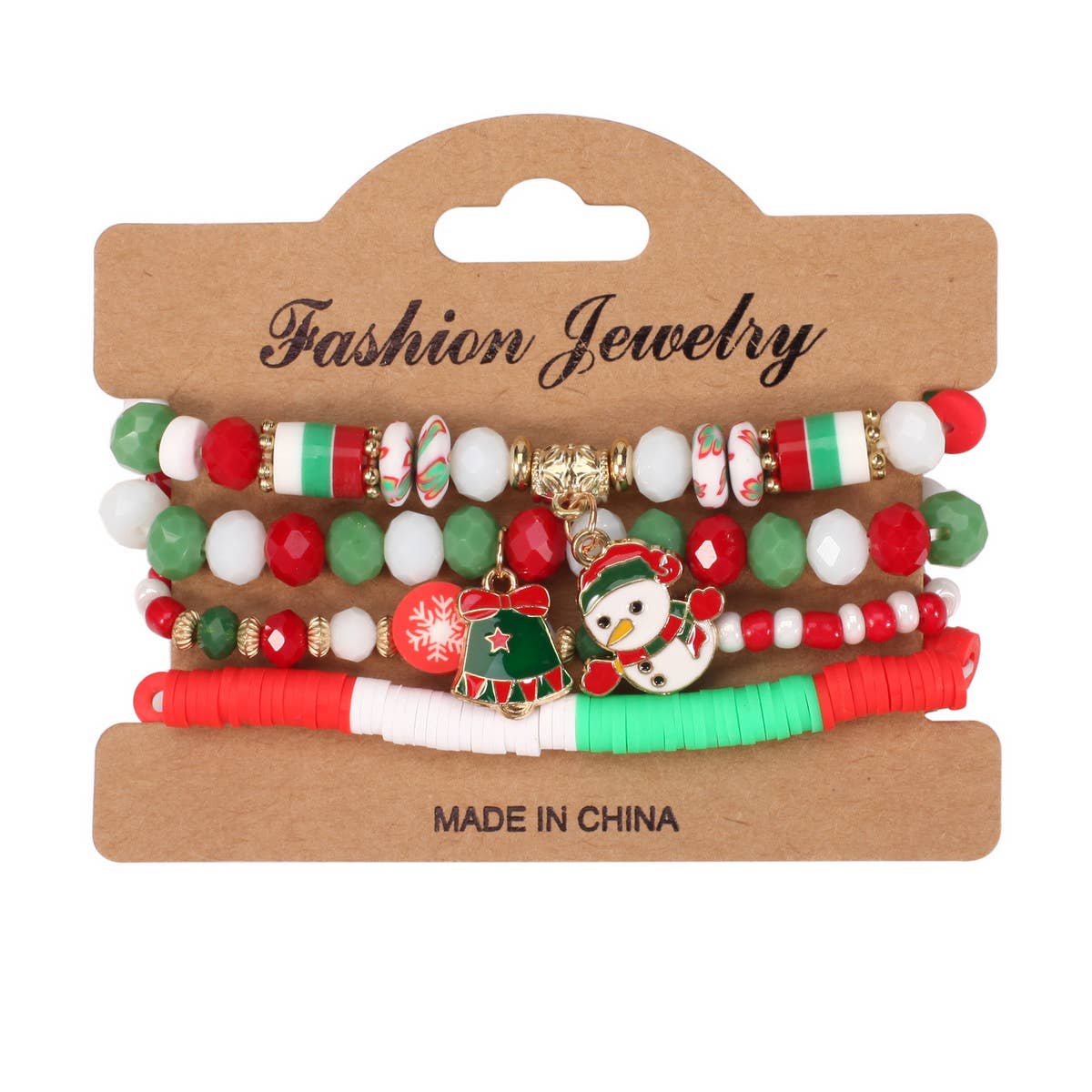 CHRISTMAS SNOWMAN BEADED BRACELET_CWAJE2209