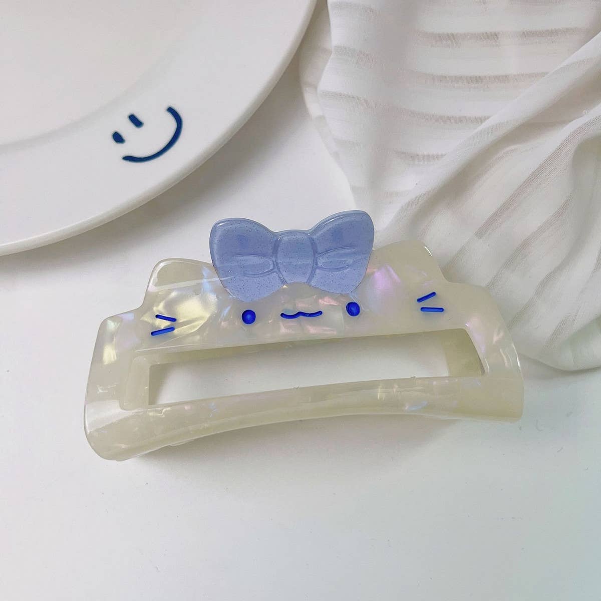 CUTE CARTOON CLOUD KITTEN HAIR CLAWS CLEAR GIRL_CWAHA1349