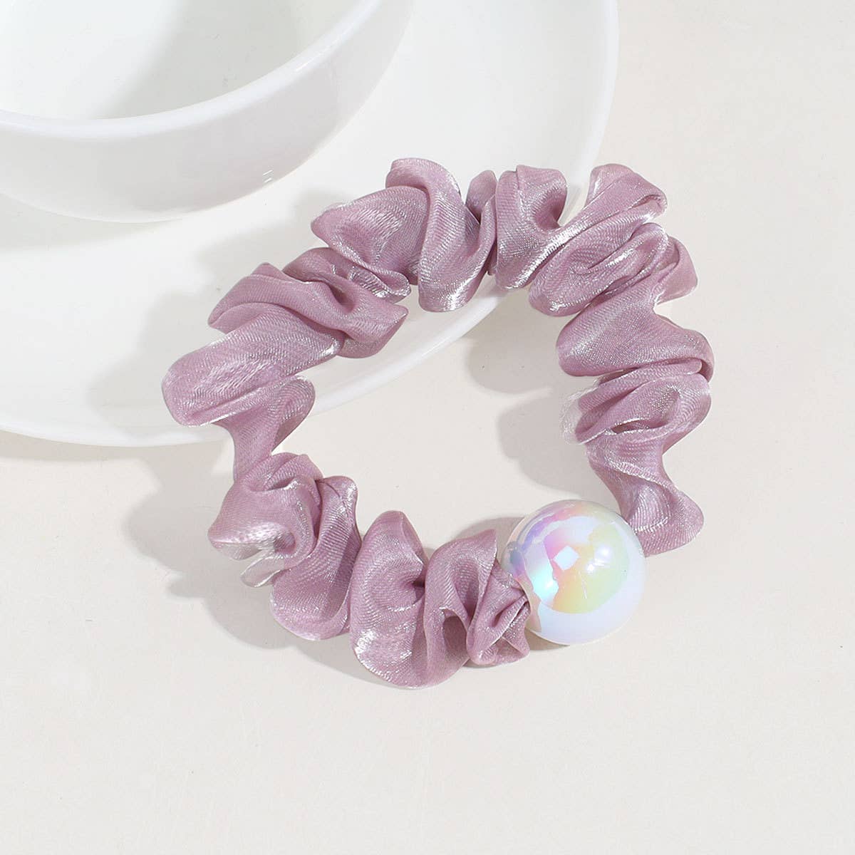 PEARL HIGH ELASTIC PLEATED SOLID COLOR HAIR ROPE_CWAHA2321