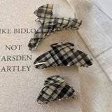 Plaid Claw Clip Retro Arc Hair Grip Accessory_Cwaha07769