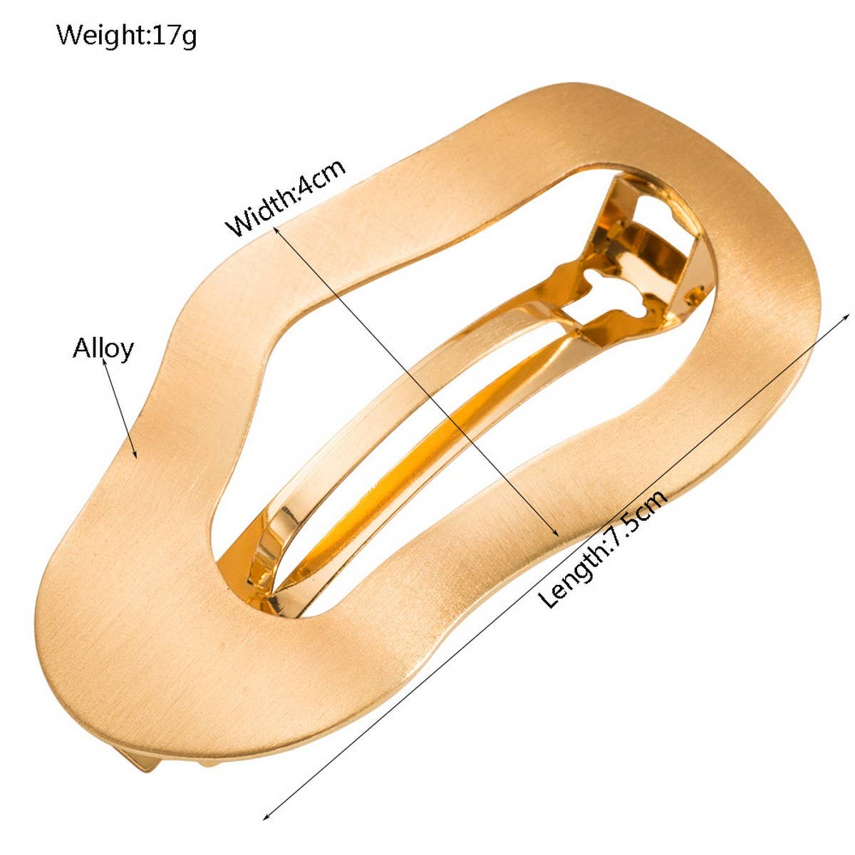 MINIMALIST METAL OVAL GEOMETRIC SPRING HAIR CLIP_CWAHA6204