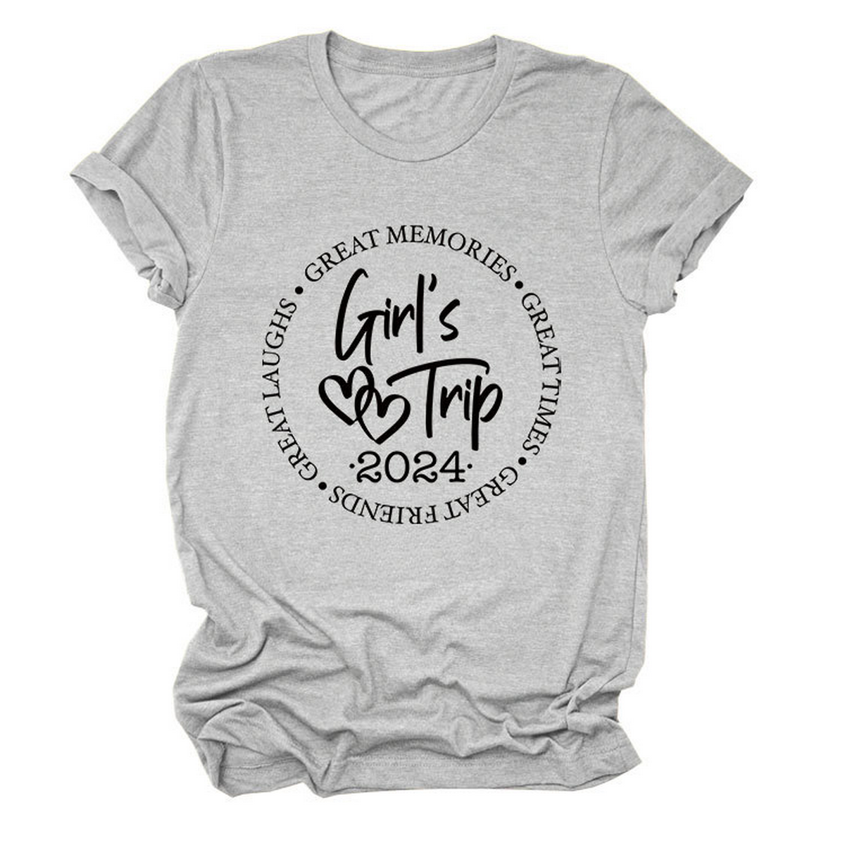 Wome Casual Crew Neck T-Shirt, Loose Fit_Cwtts1471