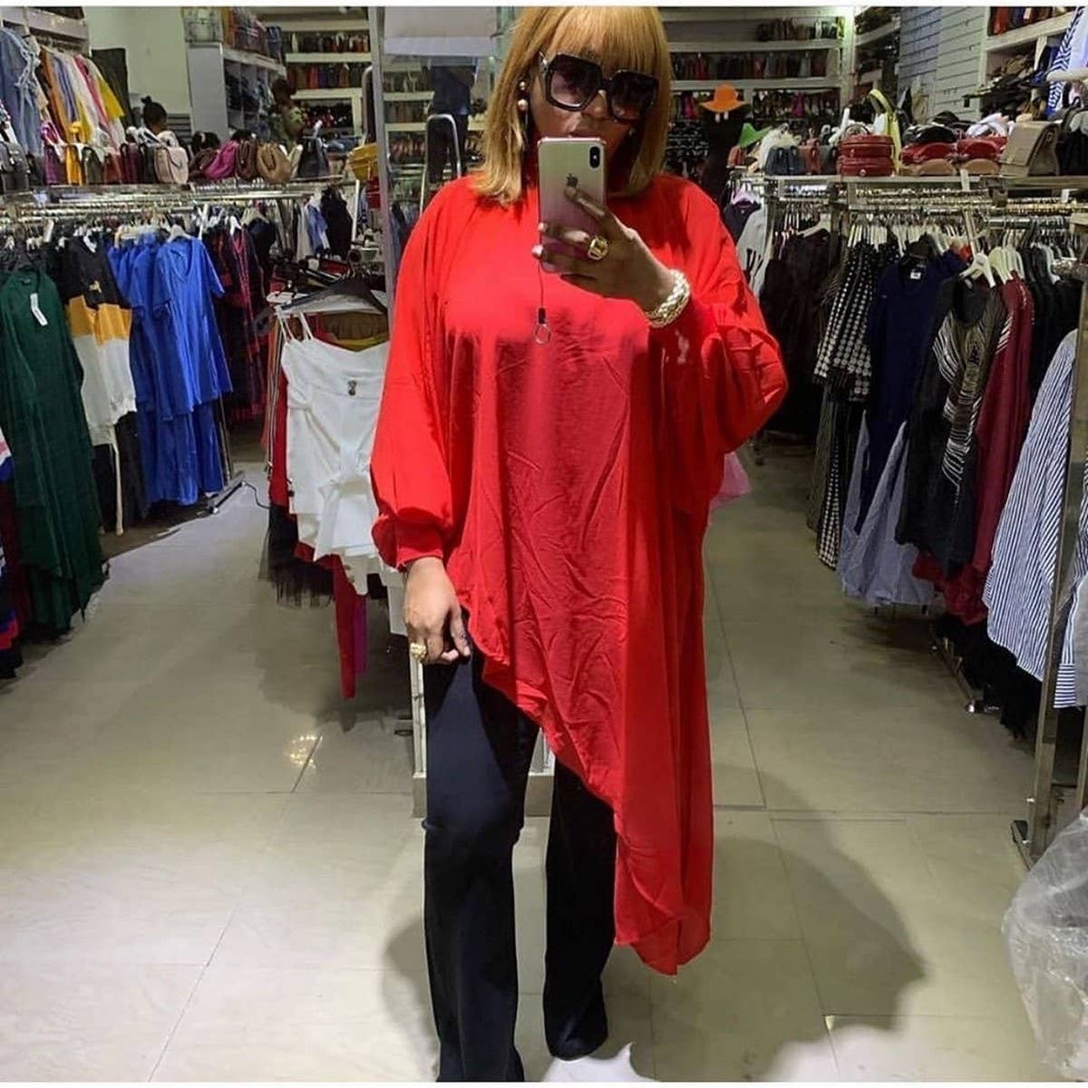 FASHION SOLID COLOR CHIFFON PLUS SIZE DRESS_CWDMD3682