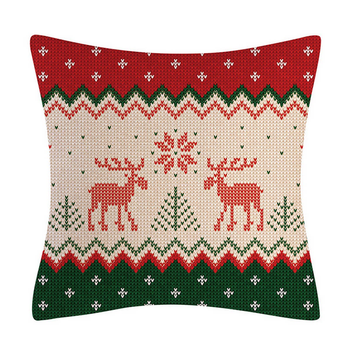 CHRISTMAS WOOL KNITTED STYLE RED PILLOWCASE_CWMM1402