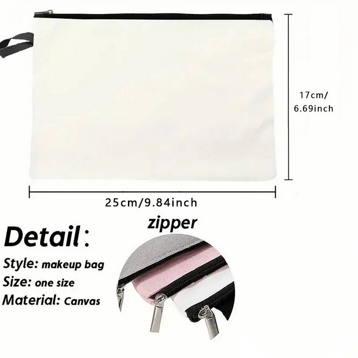 BLACK DOUBLE SIDED PRINTED COSMETIC BAG_CWAB2262