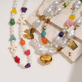 Unique Baroque Turquoise Heart Flower Necklace_Cwmm7535