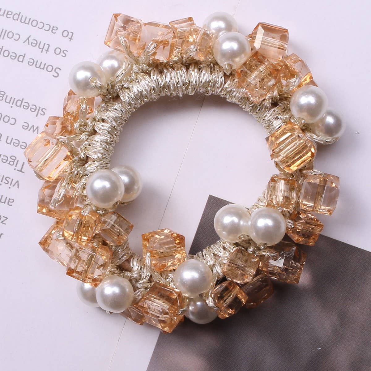 ELEGANT PEARL CRYSTAL HAIR TIE NEW SIMPLE STYLE_CWAHA6780