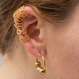 18K GOLD STAINLESS STEEL BRAIDED CLIP EARRINGS_CWMM2359