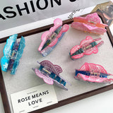 GRADIENT BEAR MERMAID CLAW CLIP HAND PAINTED_CWAHA5895