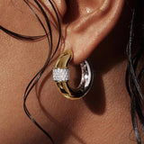 Vintage Golden Zircon Inlaid Rhinestone Earrings