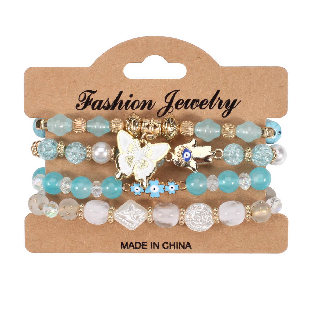 MULTI LAYER BUTTERFLY AND FLOWER BRACELET_CWAJE2230