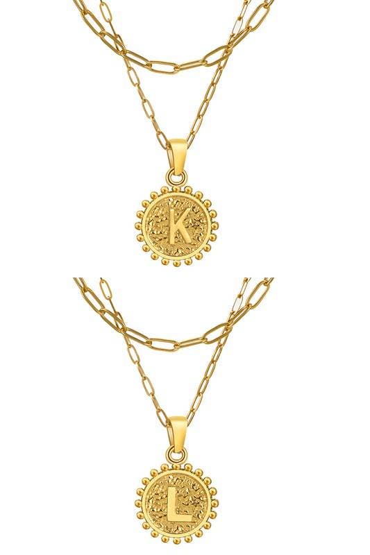 DOUBLE CHAIN INITIALS PENDANT NECKLACE_CWAJE106_B20621