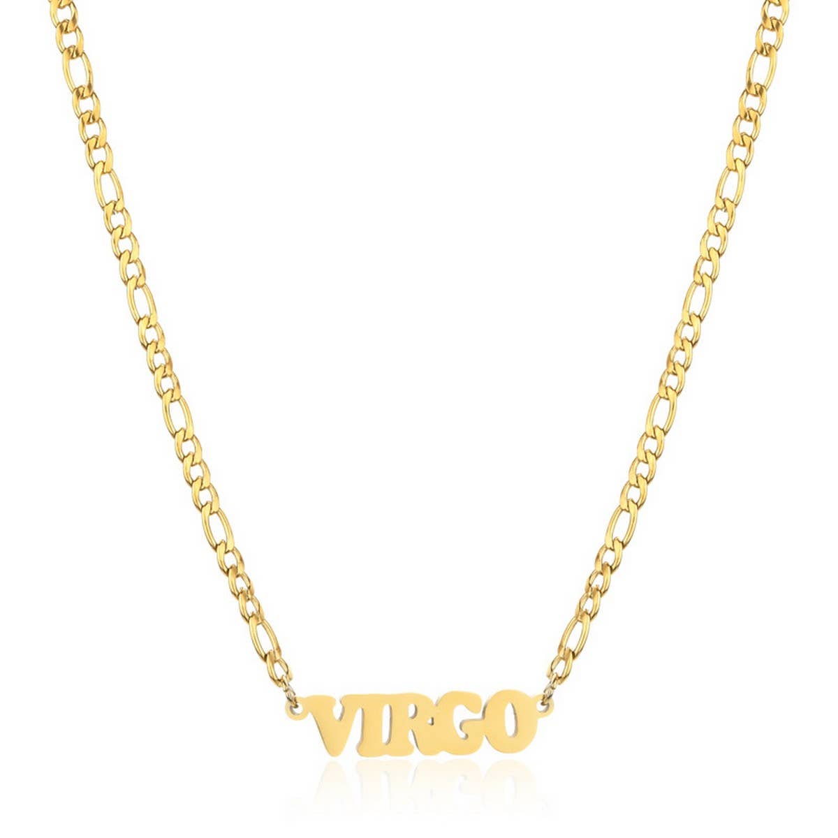 SIMPLE TWELVE ZODIAC STAINLESS STEEL GOLD NECKLACE_CWMM2726