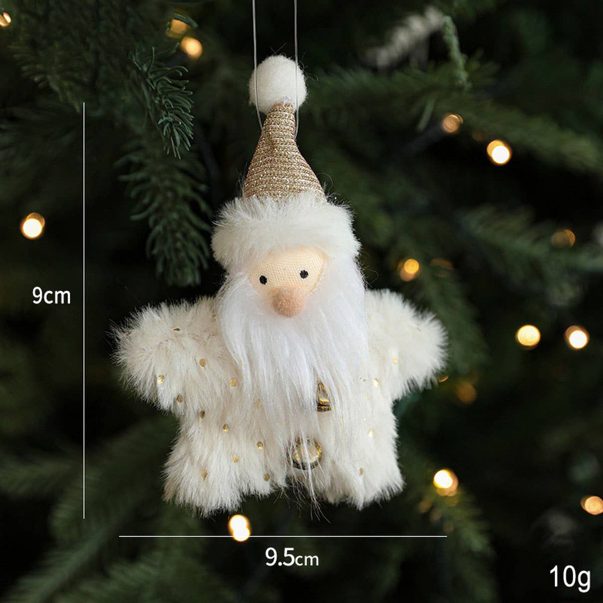 White Plush Doll Xmas Tree Cute Hanging Decor_Cwmm9678