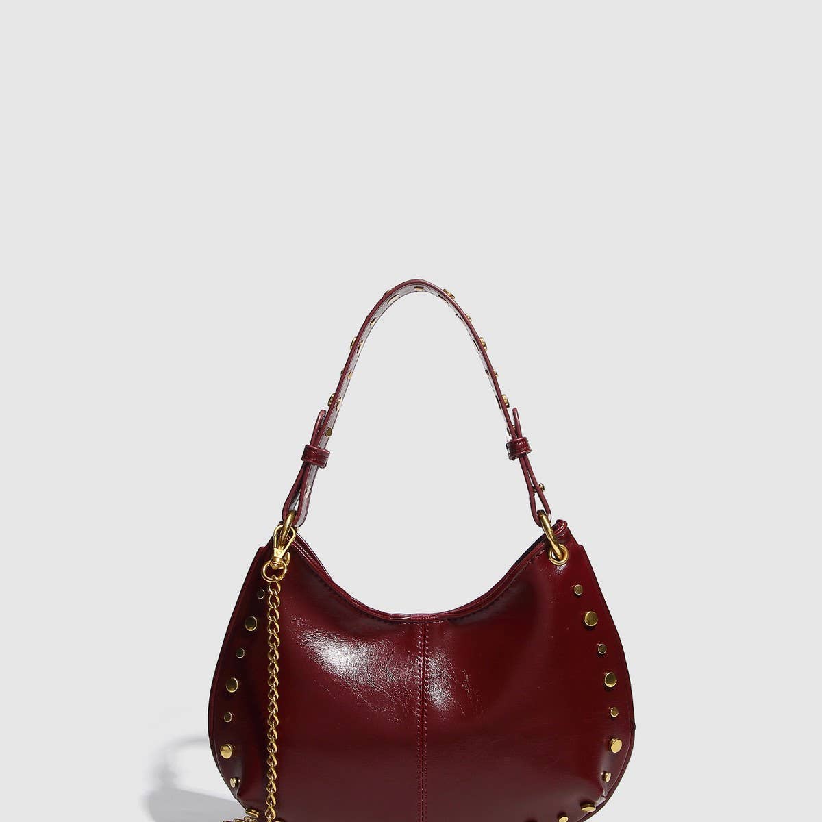 Trendy Studded Boston Shoulder Handbag_Cwab5713