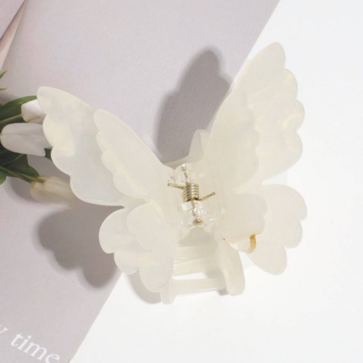 DOUBLE LAYER BUTTERFLY GRADIENT PEARL HAIRPIN_CWAHA2195
