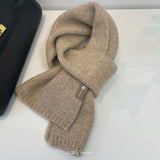 COZY BEIGE WOOL BLEND KNIT SCARF THICK WARM UNISEX_CWASC1503