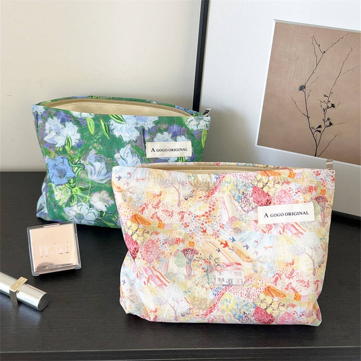 Oil Painting Makeup Baglarge Travel Washhand Pouch_Cuab00737