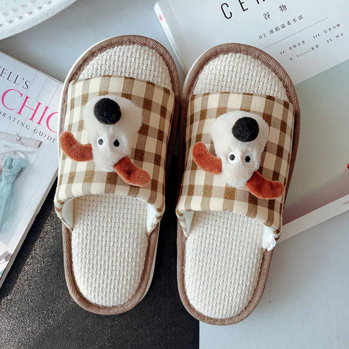 NEW CUTE PANDA LINEN SLIPPERS FOR WOMEN AT HOME_CWMM2957