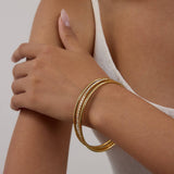 LUXURY 18K GOLD MULTI LAYER ZIRCON TITANIUM CUFF_CWAJE4833